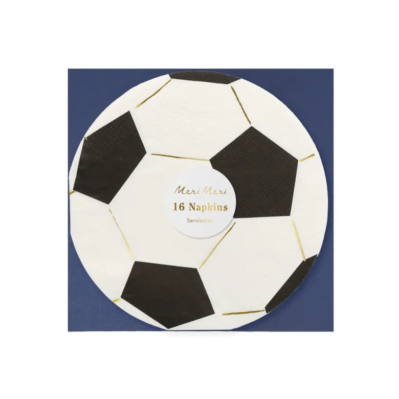 Meri Meri Napkins, Size S, Soccer Design – Set of 16
