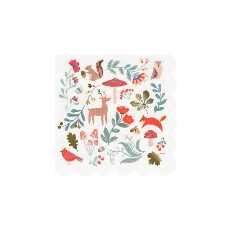 Meri Meri Napkins Size S, Winter Woodland - Pack of 16