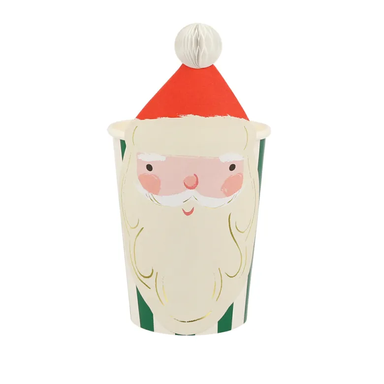 Meri Meri Paper Cups, Christmas Honeycomb - Set of 8