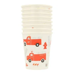 Meri Meri Paper Cups, Fire Truck - Set of 8