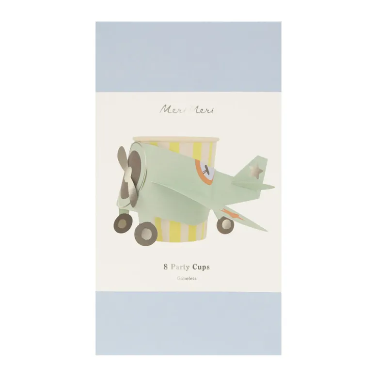Meri Meri Paper Cups, Plane Design - Set of 8