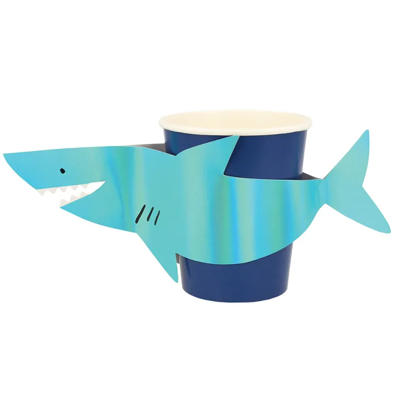 Meri Meri Paper Cups, Shark - Pack of 8