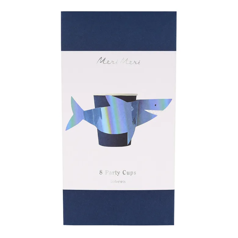 Meri Meri Paper Cups, Shark - Pack of 8