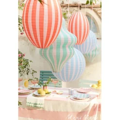 Meri Meri Paper Lanterns, Stripy Design, Set of 3 - WITHOUT LIGHT SOURCE