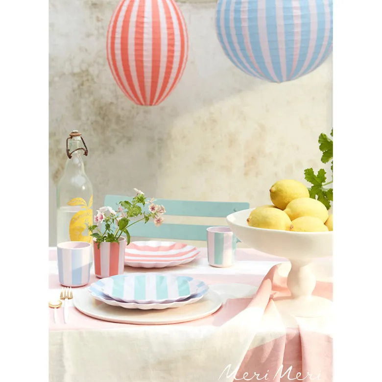 Meri Meri Paper Lanterns, Stripy Design, Set of 3 - WITHOUT LIGHT SOURCE