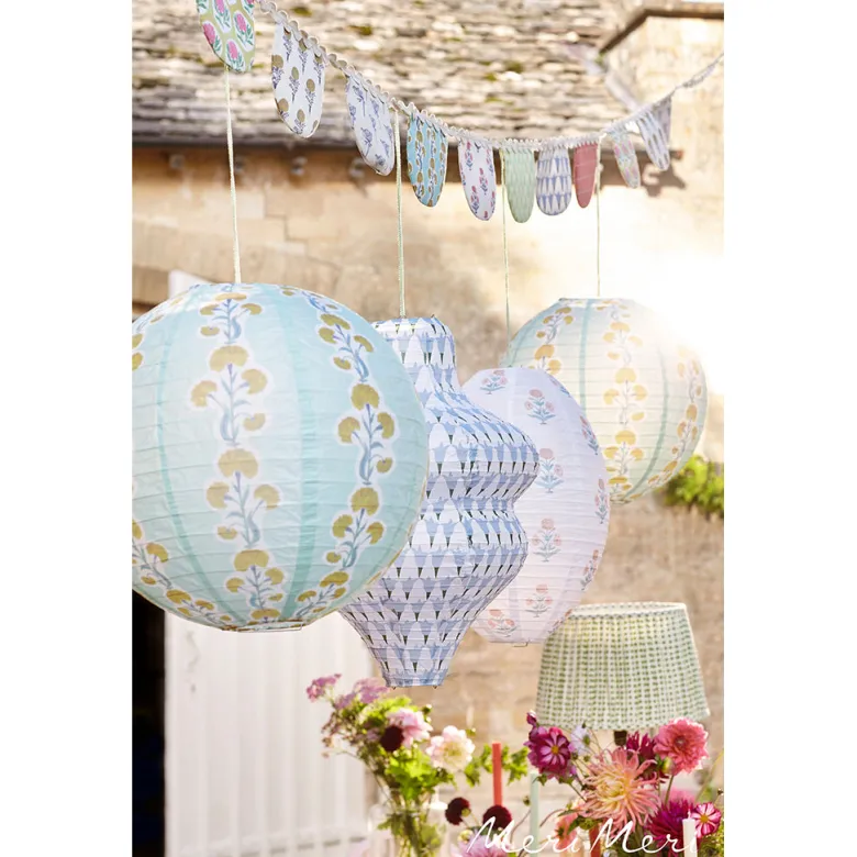 Meri Meri Paper Lanterns in Rice Paper by Molly Mahon, Set of 3 - WITHOUT LIGHT SOURCE