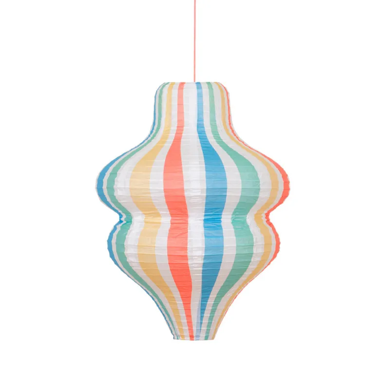 Meri Meri Paper Lanterns in Rice Paper, Stars and Stripes, Set of 3 - NO LIGHT SOURCE INCLUDED