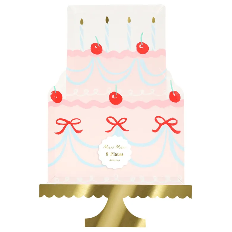 Meri Meri Paper Plates, Fancy Cake - Set of 8