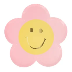 Meri Meri Paper Plates, Happy Face Flowers – Pack of 8