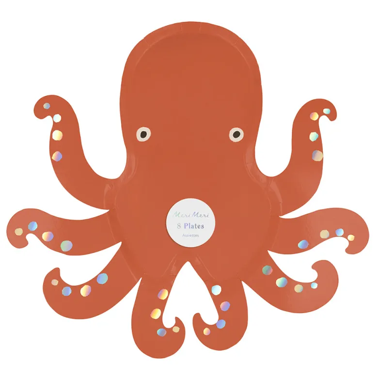 Meri Meri Paper Plates, Octopus - Set of 8