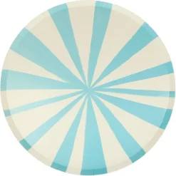 Meri Meri Paper Plates, Size L, Blue Stripe - Pack of 8