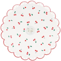Meri Meri Paper Plates, Size L, Cherry - Pack of 8