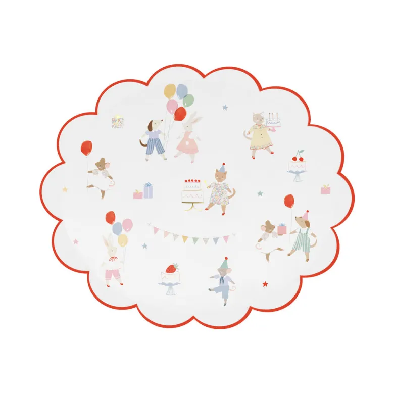 Meri Meri Paper Plates, Size S, Animal Friends - Set of 8