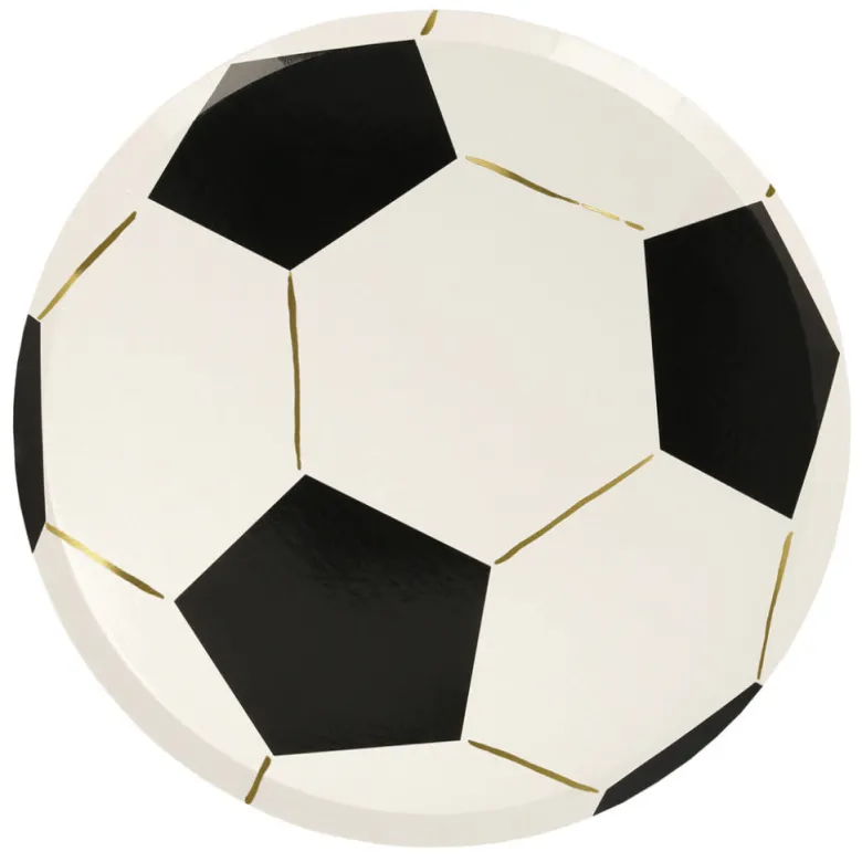 Meri Meri Paper Plates, Size L, Soccer - Pack of 8