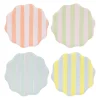 Meri Meri Paper Plates Size S, Pastel Stripe - Set of 8
