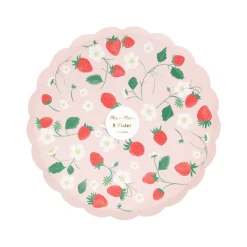 Meri Meri Paper Plates, Size S, Strawberry - Set of 8