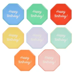 Meri Meri Paper Plates Size S, Happy Birthday - Pack of 8