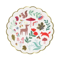 Meri Meri Paper Plates Size S, Winter Woodland - Set of 8