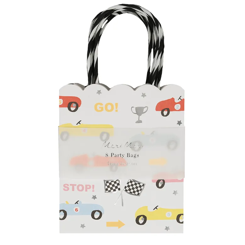 Meri Meri Party Bags, Race Car - Pack of 8