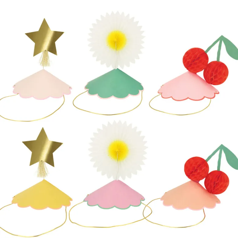 Meri Meri Party Hats, Happy Icons Design - Set of 6