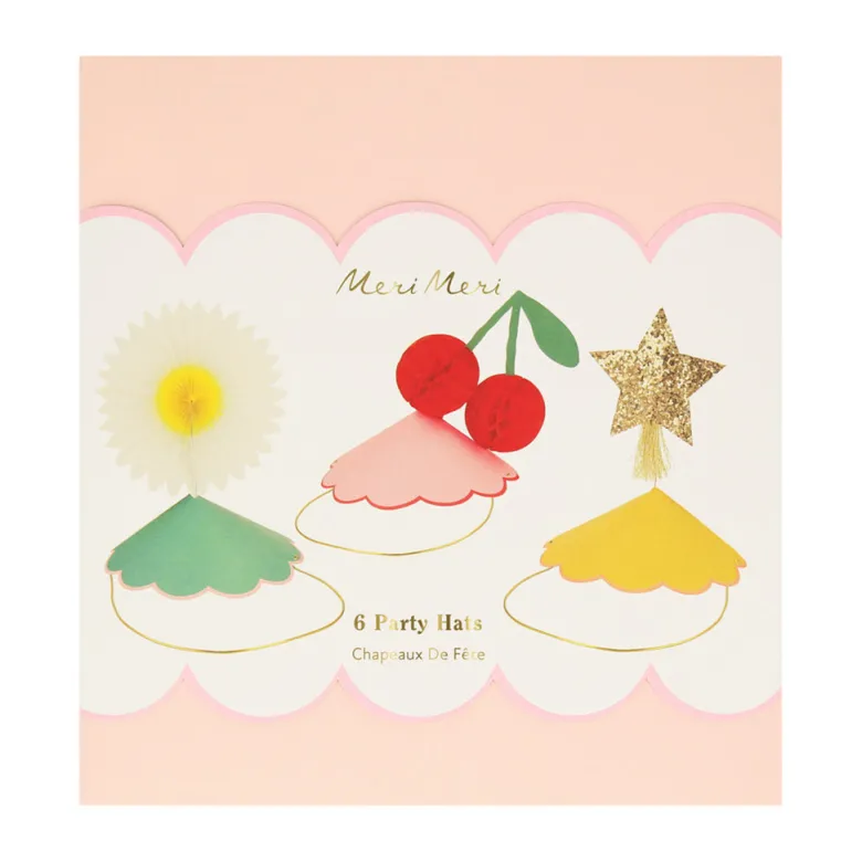 Meri Meri Party Hats, Happy Icons Design - Set of 6