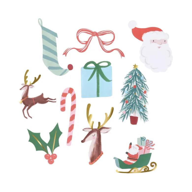 Meri Meri Stickers, Christmas Designs - Set of 25