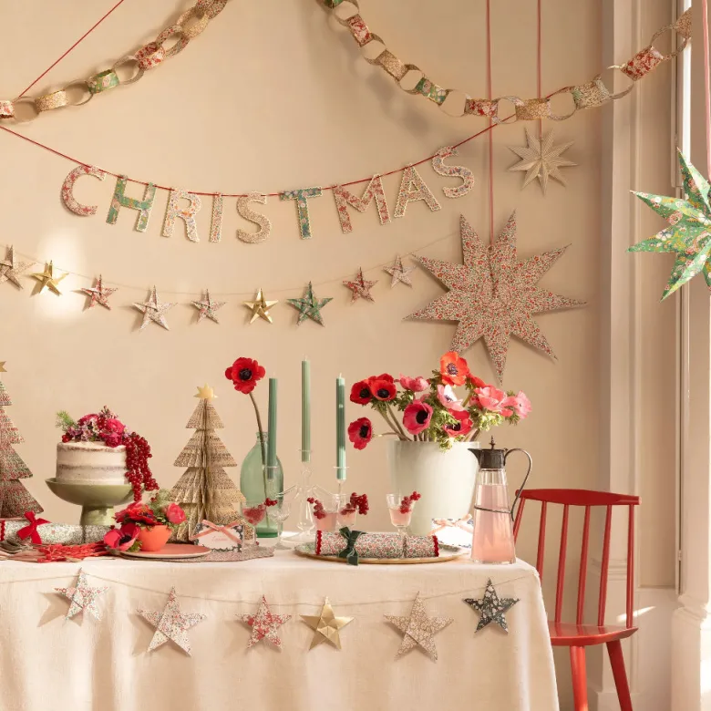 Meri Meri x Liberty garland, Origami stars – 0.9 m