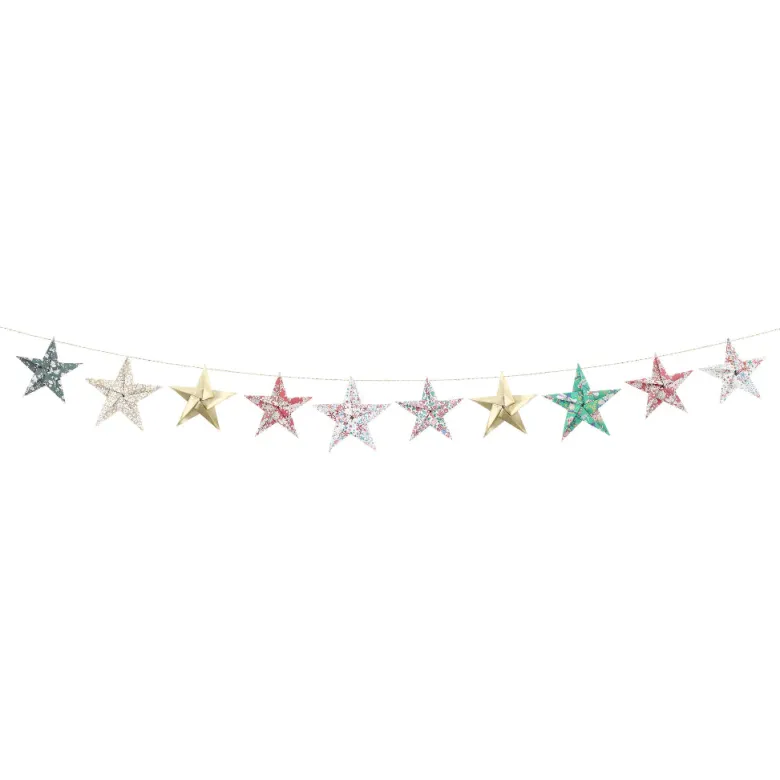 Meri Meri x Liberty garland, Origami stars – 0.9 m