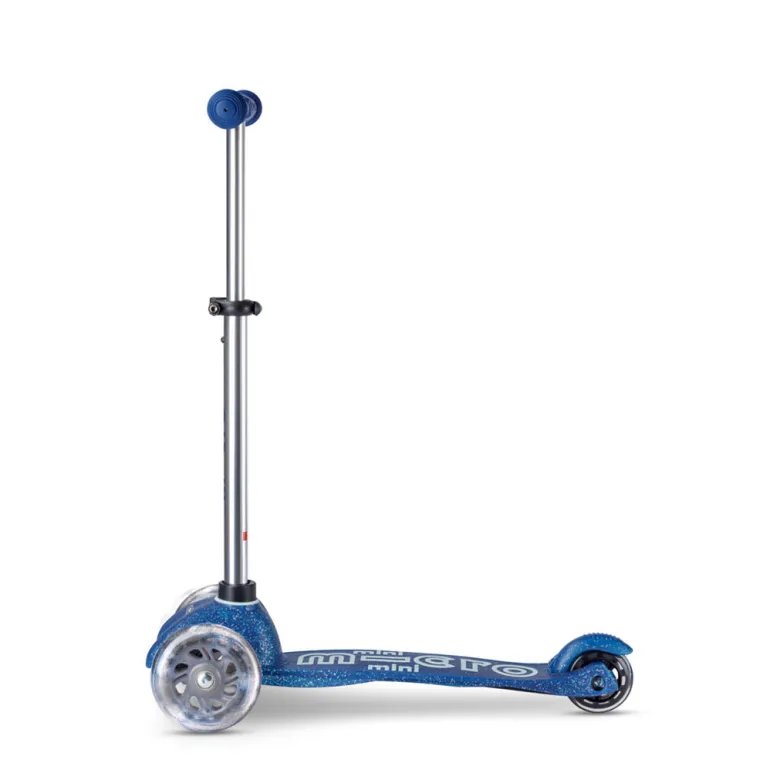 Micro Kick Scooter, Mini Deluxe Galaxy Glitter LED - Navy Blue