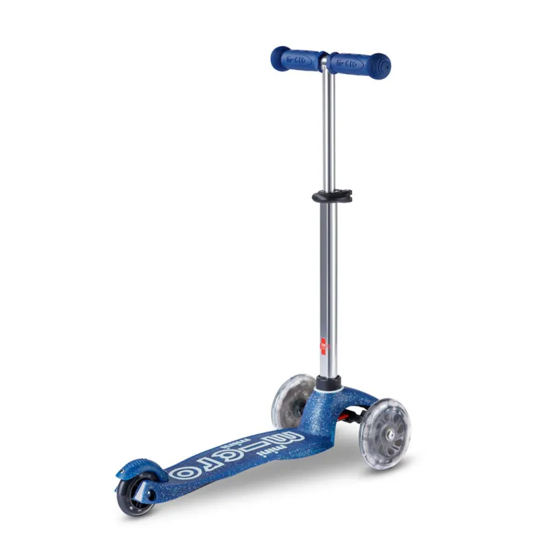 Micro Kick Scooter, Mini Deluxe Galaxy Glitter LED - Navy Blue