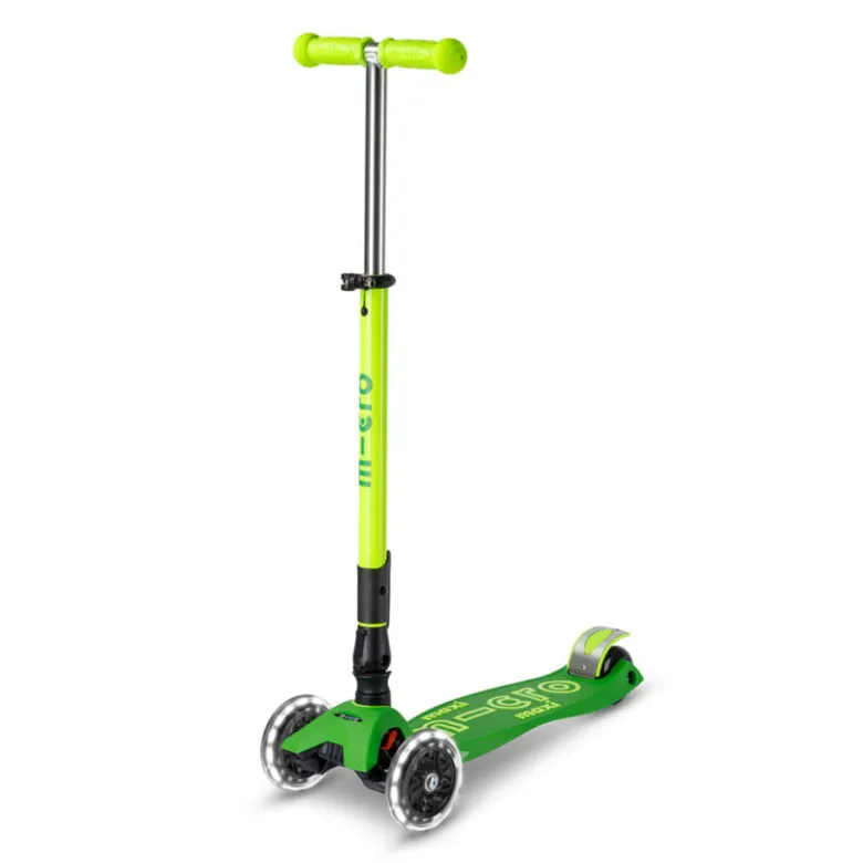 Micro Scooter, Maxi Deluxe LED - Neon Parrot Green