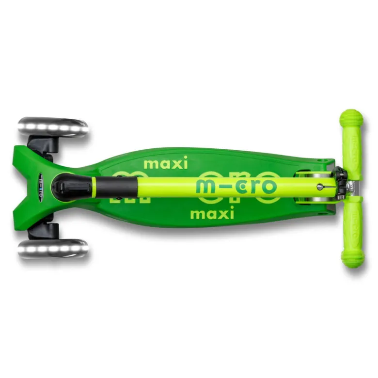 Micro Scooter, Maxi Deluxe LED - Neon Parrot Green