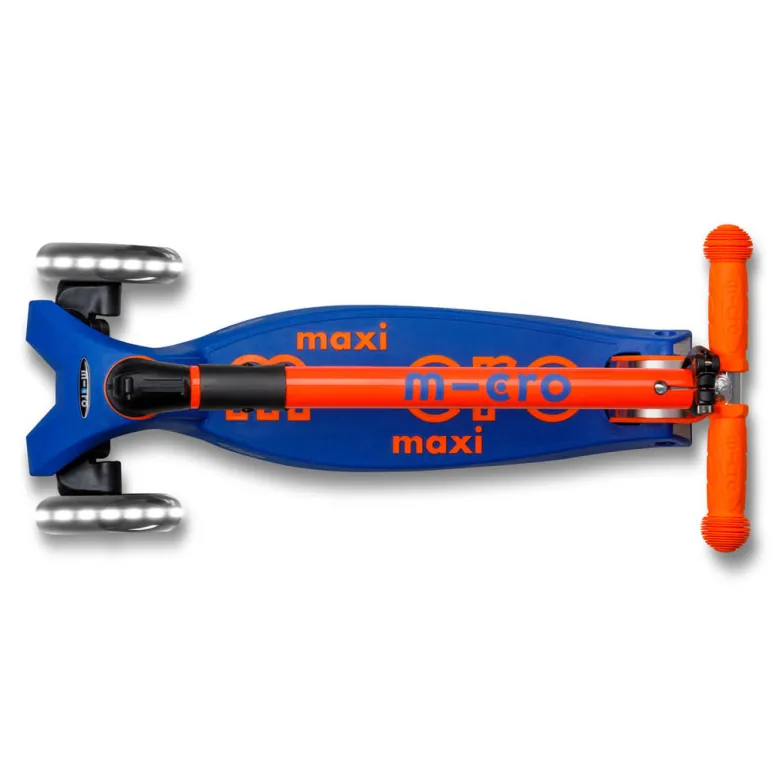 Micro Scooter, Maxi Deluxe Foldable LED - Neon Blaze Orange