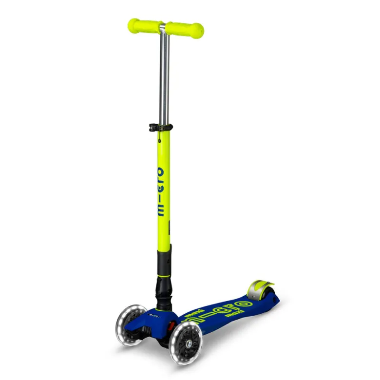 Micro Scooter Maxi Deluxe Foldable LED, Neon Canary Yellow