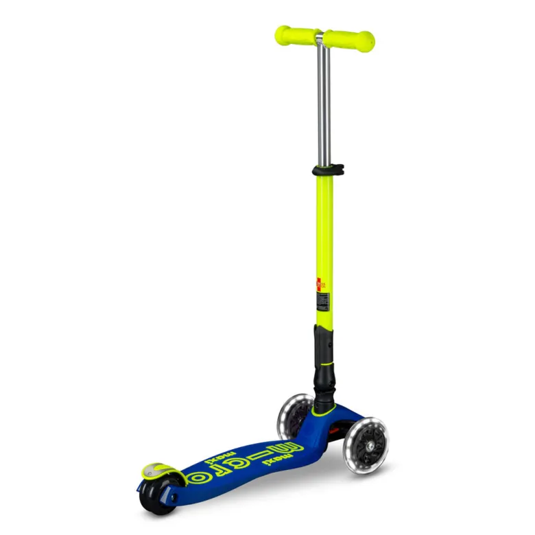 Micro Scooter Maxi Deluxe Foldable LED, Neon Canary Yellow