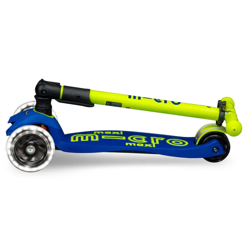 Micro Scooter Maxi Deluxe Foldable LED, Neon Canary Yellow