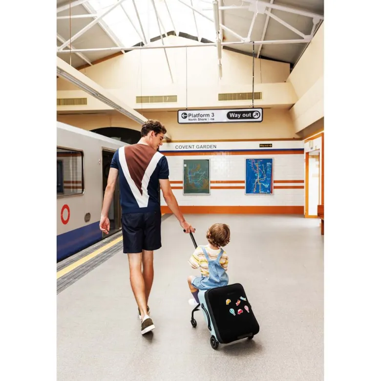 Micro Trolley Eazy Ride-On, Suitcase for Children to Sit On – Frosty Blue