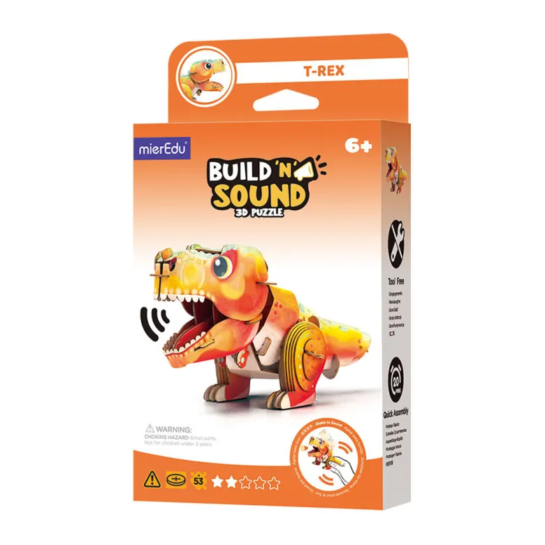 mierEdu 3D Puzzle with Sound, Tyrannosaurus Rex