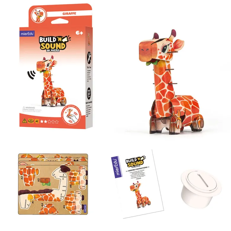 mierEdu 3D Puzzle with Sound, Giraffe