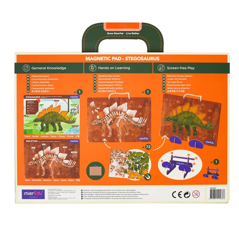 mierEdu, Magnetic Playboard/Puzzle - Stegosaurus