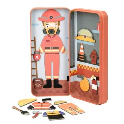 mierEdu Magnetic Travel Set: Dress-Up Figures - Firefighter
