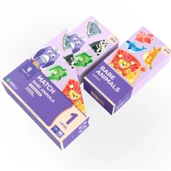 mierEdu, Puzzle 8x3 pcs - Step 1 - Animal Babies and Parents