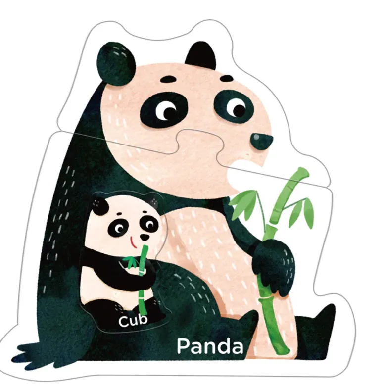 mierEdu, Puzzle 8x3 pcs - Step 1 - Animal Babies and Parents