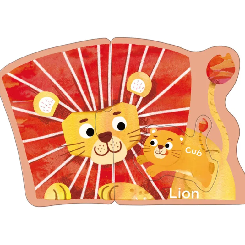 mierEdu, Puzzle 8x3 pcs - Step 1 - Animal Babies and Parents