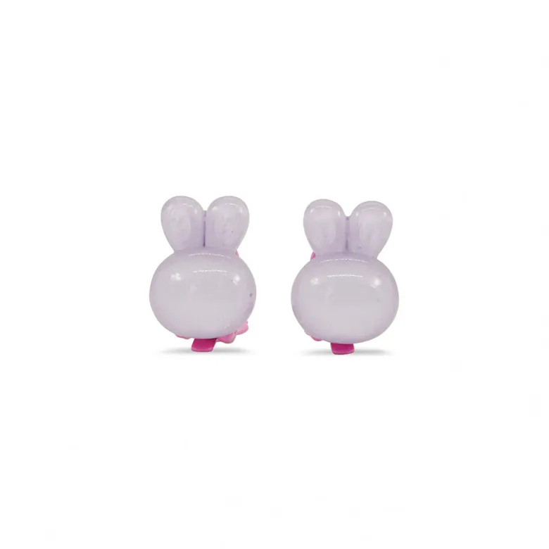 Milk x Soda Candy Rabbit Clip-On Earrings for Children – Purple