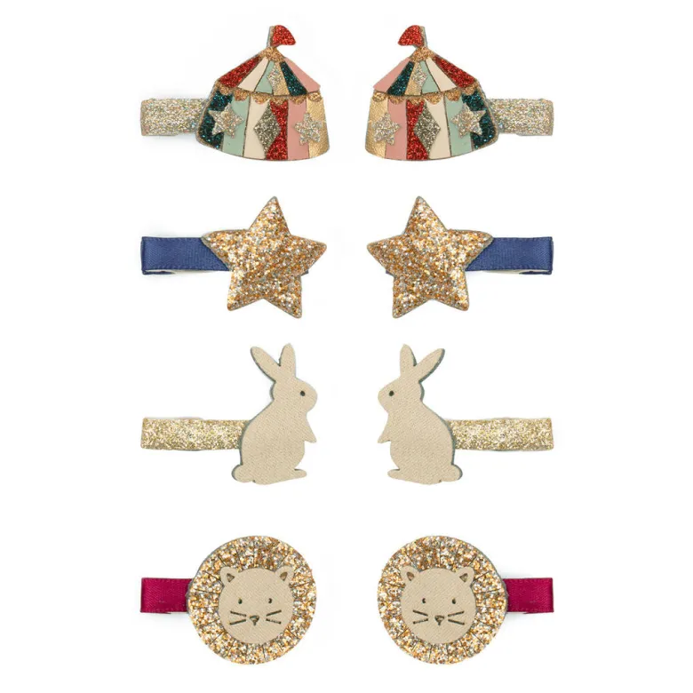 Mimi & Lula - 8 Hair Clips - Mini Circus
