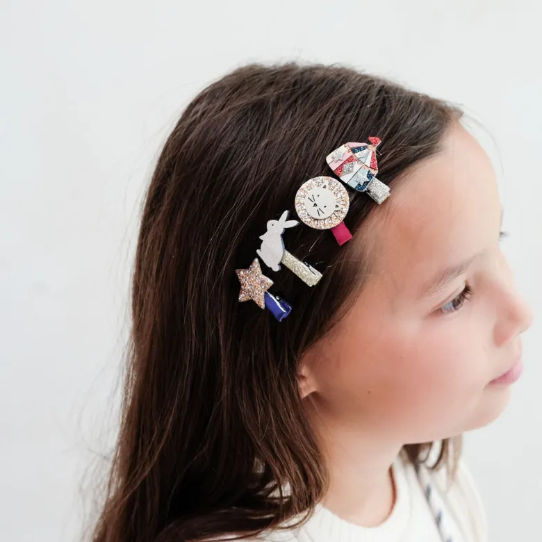 Mimi & Lula - 8 Hair Clips - Mini Circus