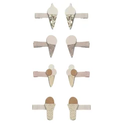 Mimi & Lula, 8 Hair Clips - Mini Ice Cream By The Seaside