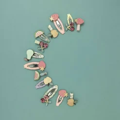 Mimi & Lula 5 Hair Clips, Fruit Salad Mini Snap Clips