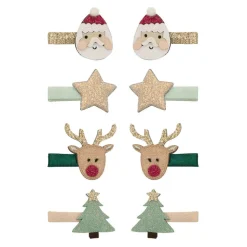 Mimi & Lula 8 Hair Clips, Mini Santa Christmas